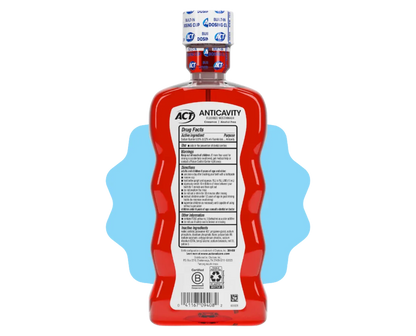 ACT Anticavity Zero Alcohol Fluoride Mouthwash 18 fl. oz (532 ml), with Accurate Dosing Cup, Cinnamon