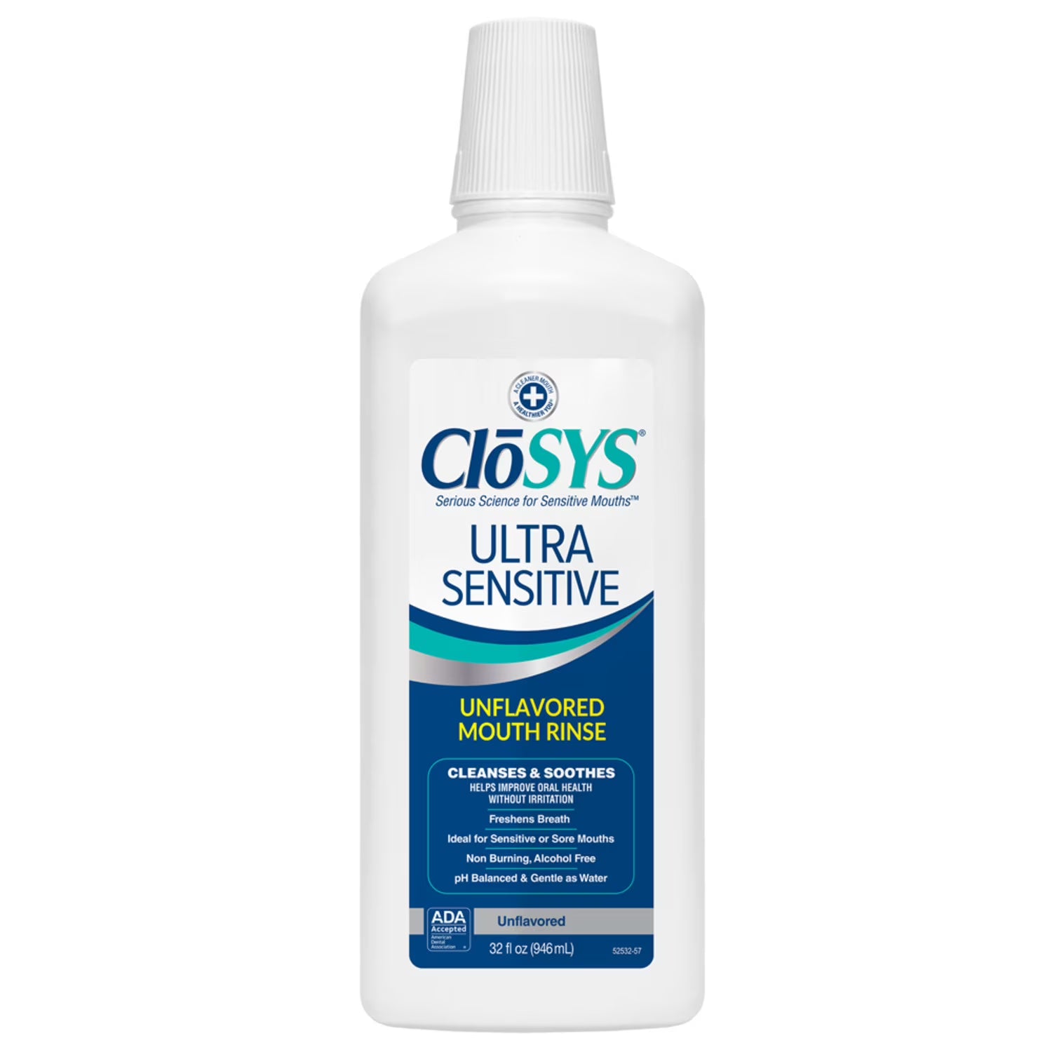 Closys Unflavoured Mouthwash, 32 fl. oz. (946 ml), Alcohol-Free Oral Rinse