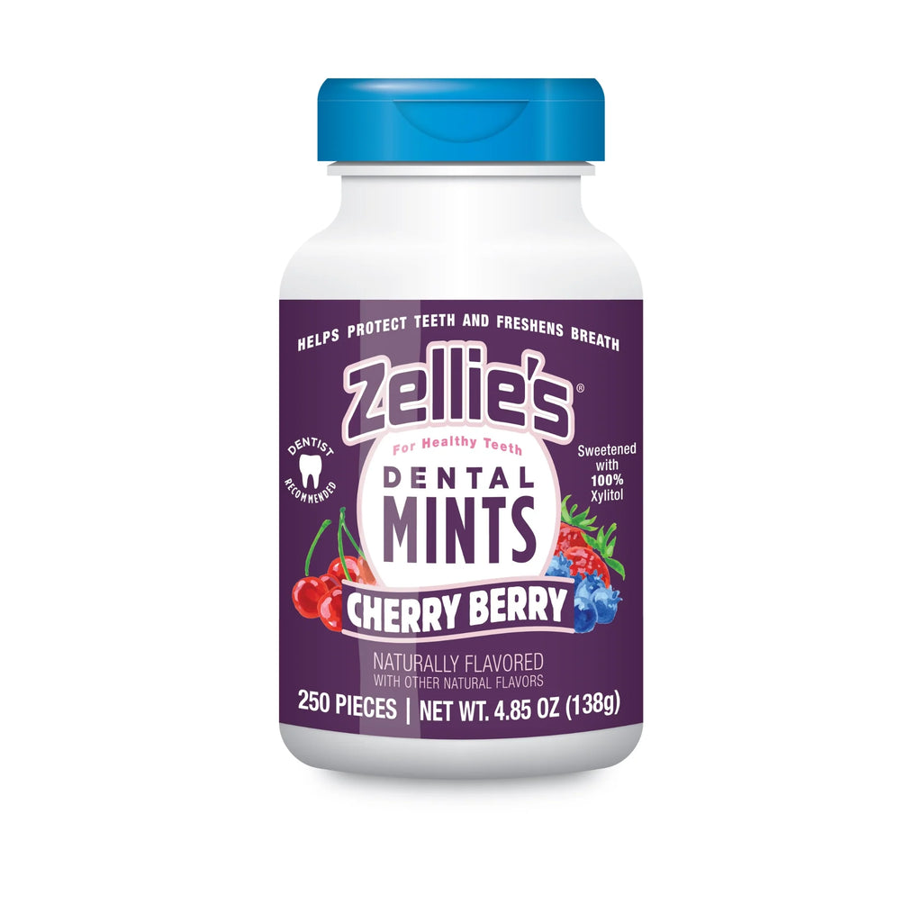 Zellie's 100% Xylitol Cherry Berry Mints, 250 Count (Pack of 1), Sugar-Free, Vegan, Gluten-Free