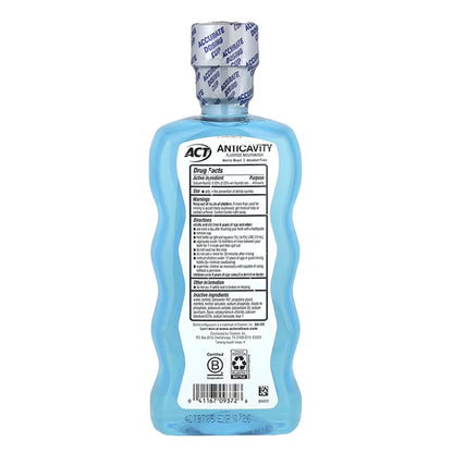 ACT Anticavity Zero Alcohol Fluoride Mouthwash 18 fl. oz (532 ml), with Accurate Dosing Cup, Arctic Blast